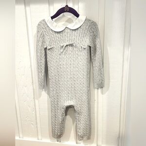 Classic Gray Cable Knit Kids Footie